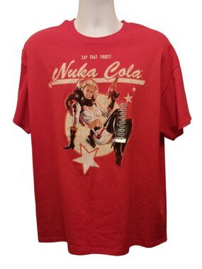 Fallout Nuka Cola Short Sleeve Shirt Men's Sz.XL Red Graphic New